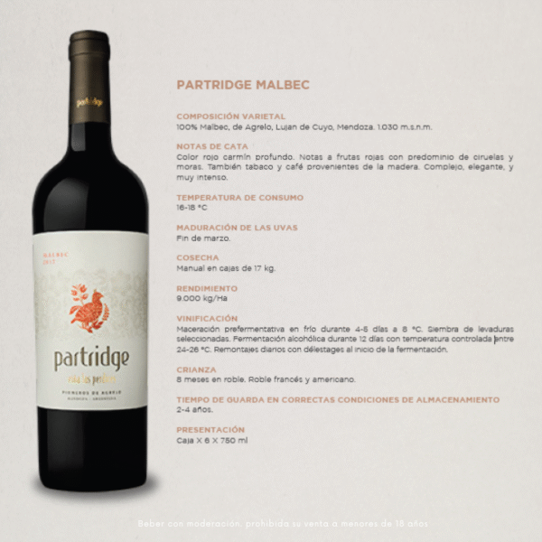 Partridge Malbec - Caja 6 botellas - Image 3