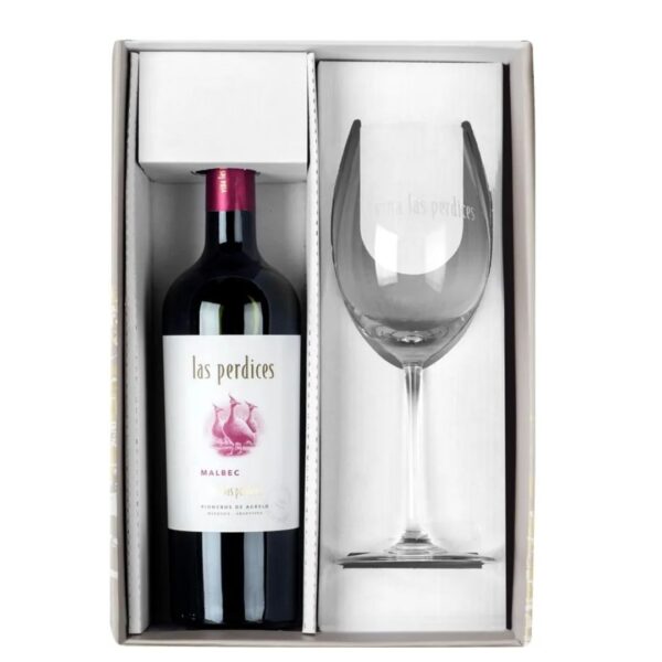 Estuche Las Perdices Malbec + copa - Image 2